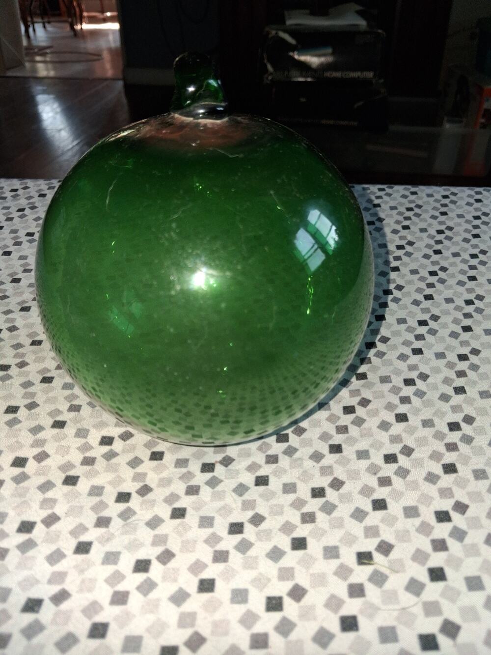 Green Blown Glass Orb Art